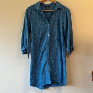 Hatley organic cotton Blue Shirt Dress sz XS
